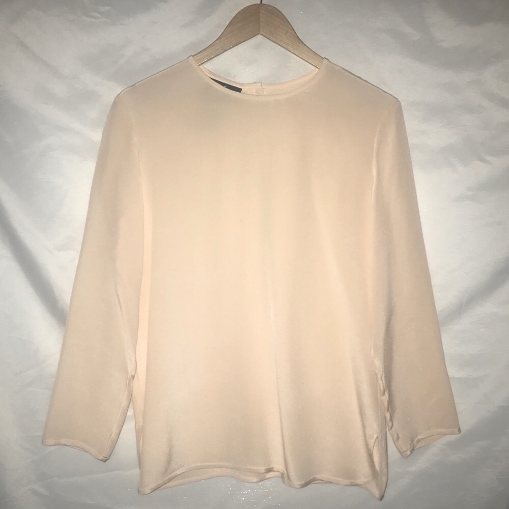 Via Seta 100% Silk Cream Blouse
